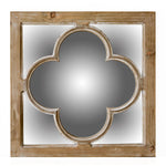 10" Natural Brown With Whitewash Square Wall Mounted Accent Mirror - Montana Home & Kitchen Co.