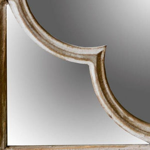 10" Natural Brown With Whitewash Square Wall Mounted Accent Mirror - Montana Home & Kitchen Co.