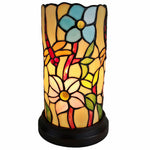 10" Red and Beige Dragonfly Stained Glass Accent Lamp - Montana Home & Kitchen Co.