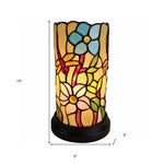 10" Red and Beige Dragonfly Stained Glass Accent Lamp - Montana Home & Kitchen Co.