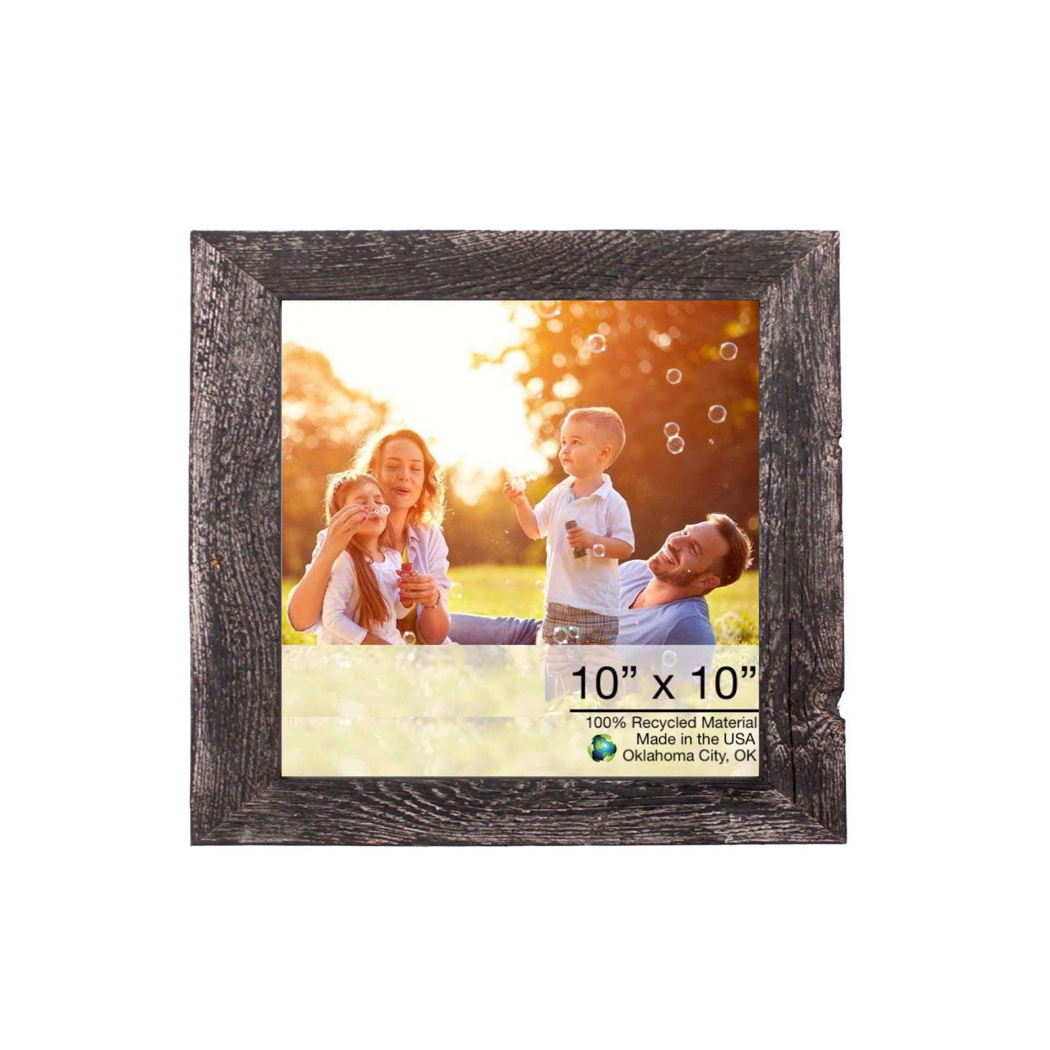 10X10 Rustic Smoky Black Picture Frame - Montana Home & Kitchen Co.