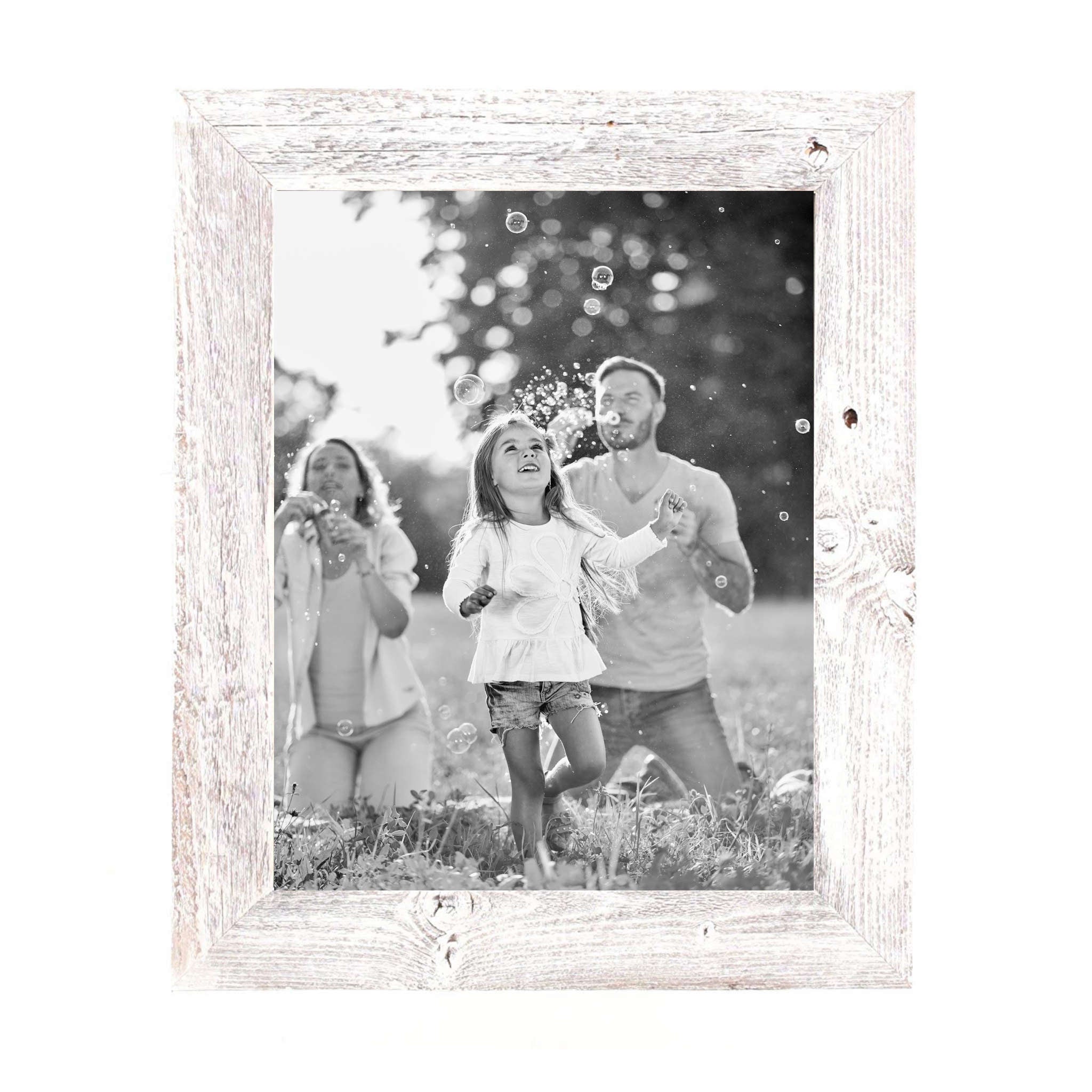 10X10 Rustic White Washed Picture Frame With Plexiglass Holder - Montana Home & Kitchen Co.