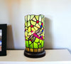 11" Green and Pink Dragonfly Stained Glass Accent Lamp - Montana Home & Kitchen Co.