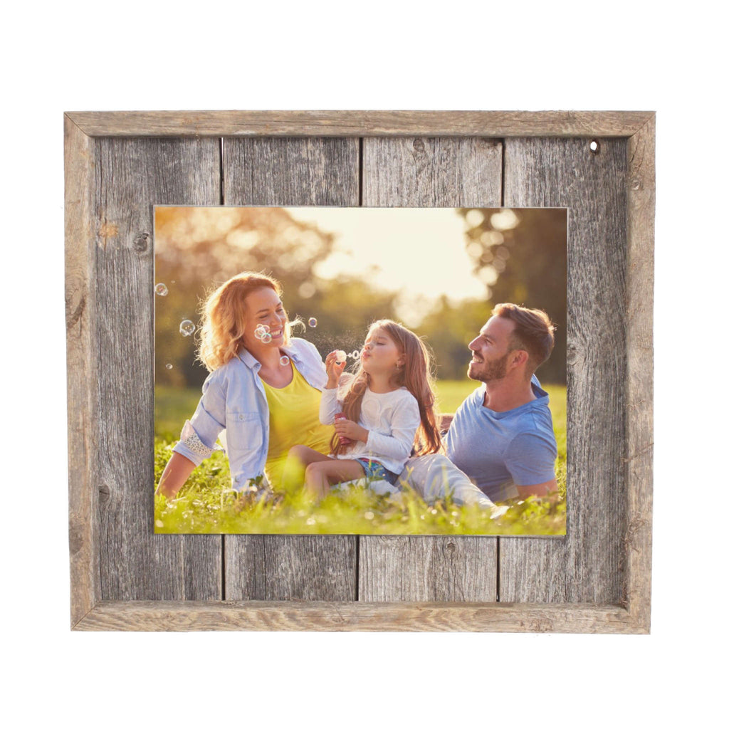 11"X14" Rustic Weathered Gray Picture Frame With Plexiglass Holder - Montana Home & Kitchen Co.