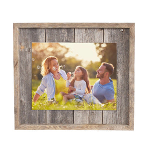 11"X14" Rustic Weathered Gray Picture Frame With Plexiglass Holder - Montana Home & Kitchen Co.