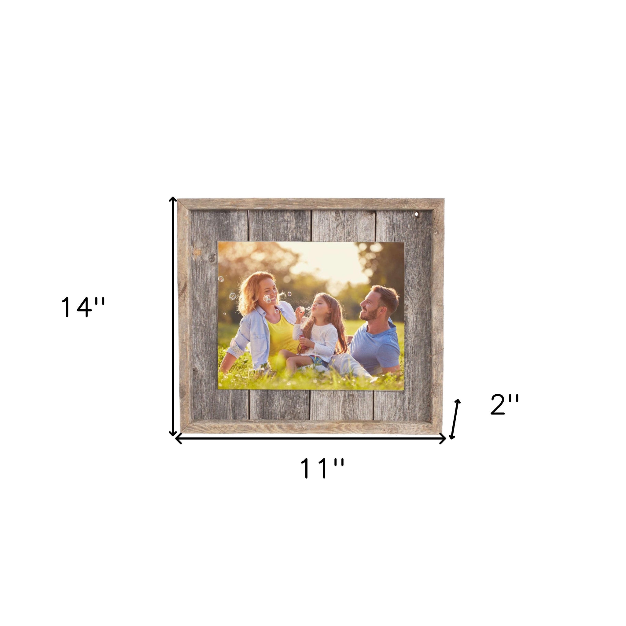 11"X14" Rustic Weathered Gray Picture Frame With Plexiglass Holder - Montana Home & Kitchen Co.