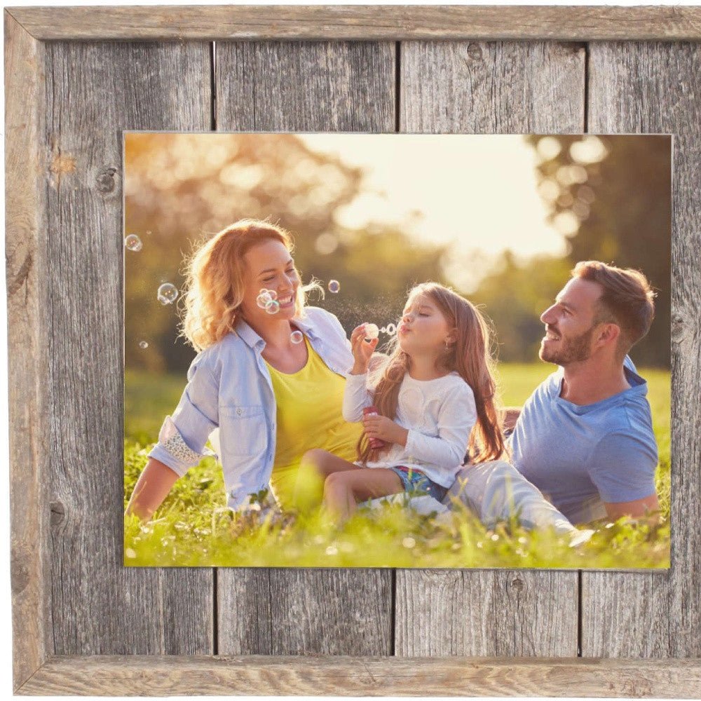 11"X14" Rustic Weathered Gray Picture Frame With Plexiglass Holder - Montana Home & Kitchen Co.