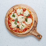 12" Natural Wood Anti Bacterial Round Pizza Paddle Board - Montana Home & Kitchen Co.