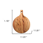 12" Natural Wood Anti Bacterial Round Pizza Paddle Board - Montana Home & Kitchen Co.