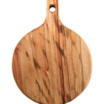 12" Natural Wood Anti Bacterial Round Pizza Paddle Board - Montana Home & Kitchen Co.