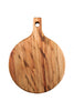 12" Natural Wood Anti Bacterial Round Pizza Paddle Board - Montana Home & Kitchen Co.