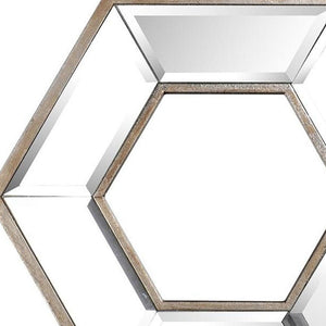 12" Silver Hexagon Wall Mounted Accent Mirror - Montana Home & Kitchen Co.