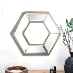 12" Silver Hexagon Wall Mounted Accent Mirror - Montana Home & Kitchen Co.