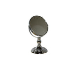 12" Silver Round Metal Framed Makeup Shaving Tabletop Mirror - Montana Home & Kitchen Co.