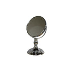 12" Silver Round Metal Framed Makeup Shaving Tabletop Mirror - Montana Home & Kitchen Co.