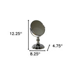 12" Silver Round Metal Framed Makeup Shaving Tabletop Mirror - Montana Home & Kitchen Co.