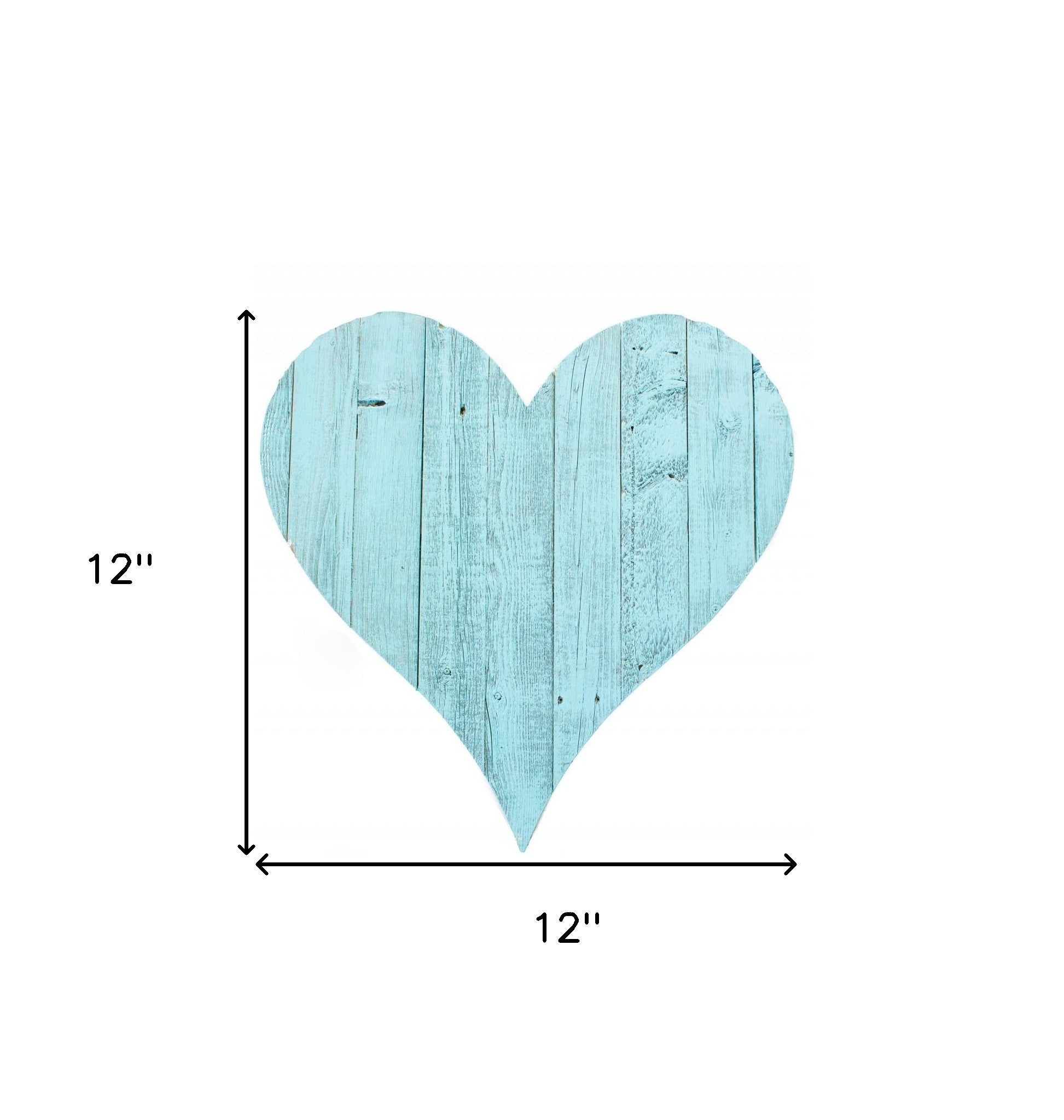 12" Turquoise Reclaimed Wood Heart Wall Decor - Montana Home & Kitchen Co.