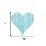 12" Turquoise Reclaimed Wood Heart Wall Decor - Montana Home & Kitchen Co.