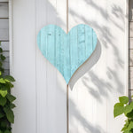 12" Turquoise Reclaimed Wood Heart Wall Decor - Montana Home & Kitchen Co.