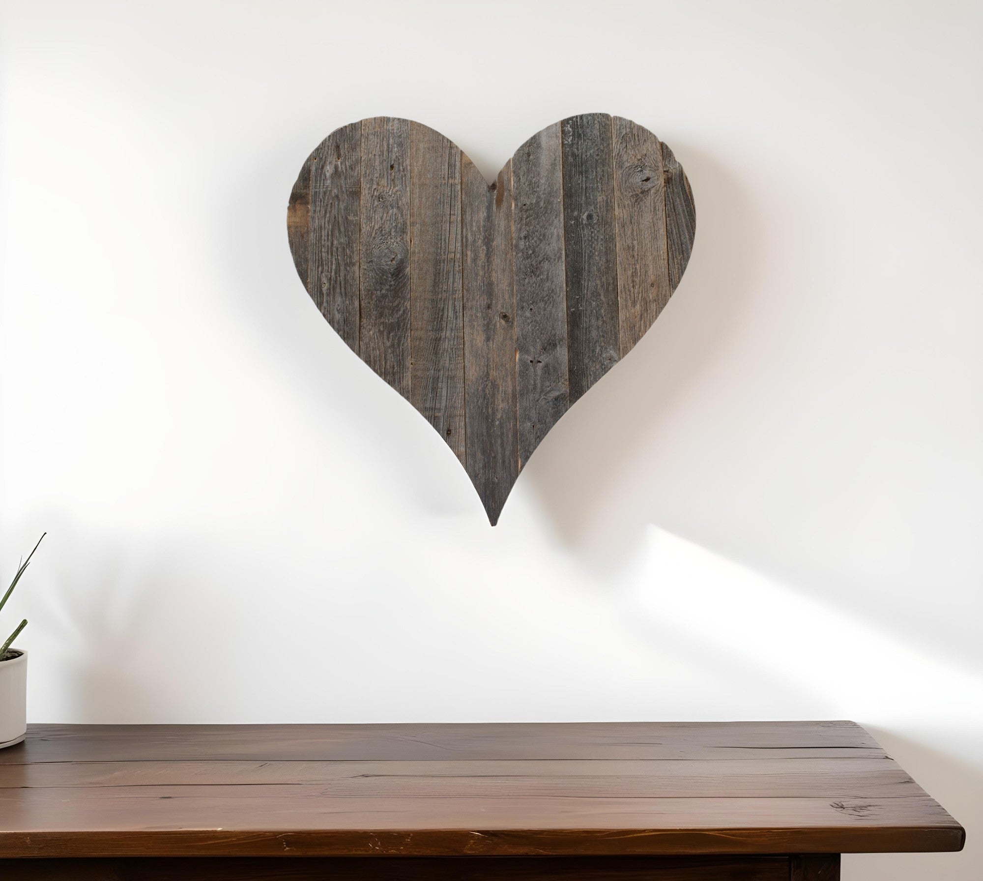 12" Weathered Gray Reclaimed Wood Heart Wall Decor - Montana Home & Kitchen Co.