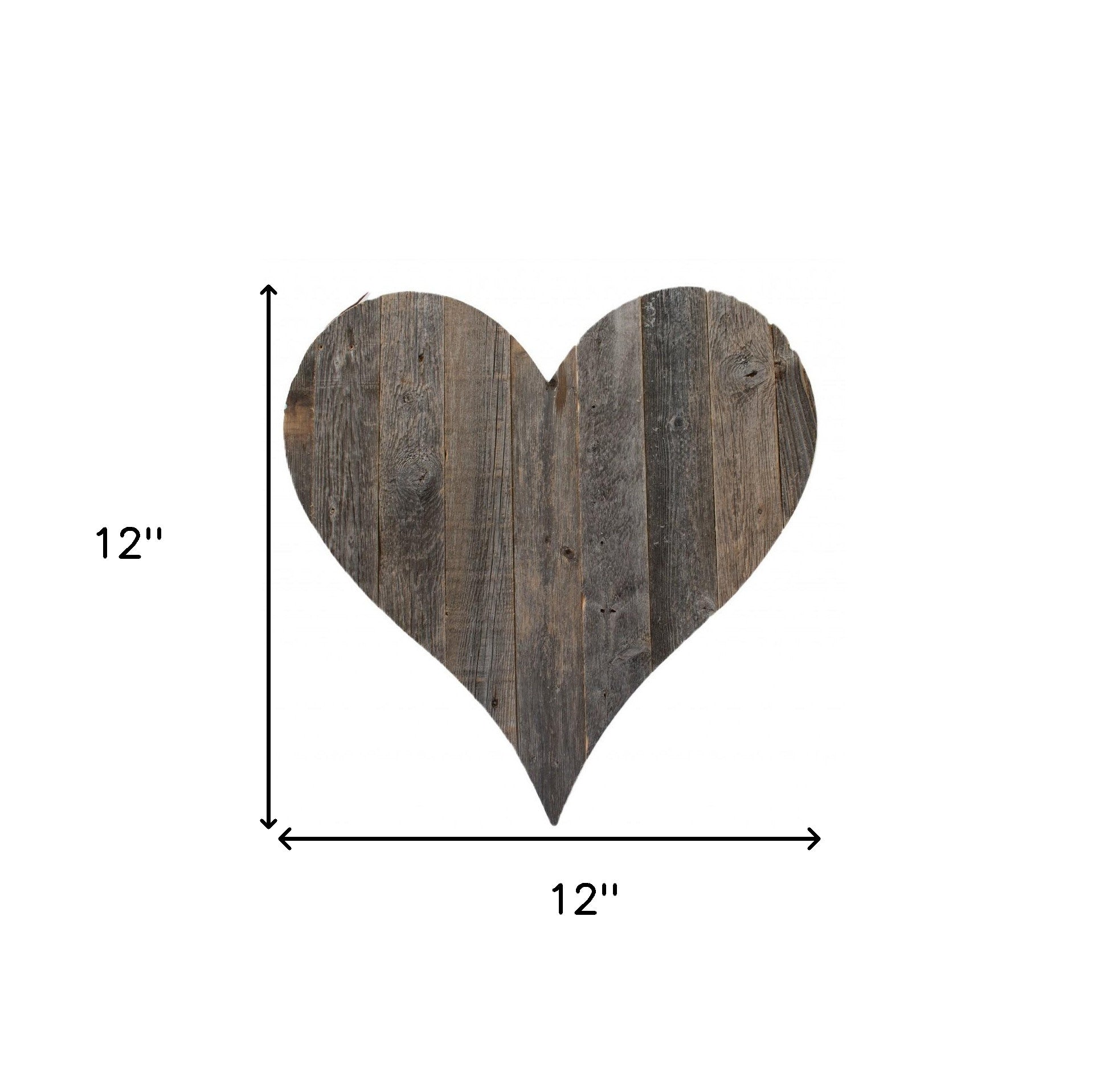 12" Weathered Gray Reclaimed Wood Heart Wall Decor - Montana Home & Kitchen Co.