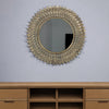 13" Antiqued Gold Sunburst Resin Framed Accent Mirror - Montana Home & Kitchen Co.