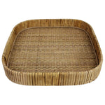 13" Natural Square Braided Rattan Serving Tray - Montana Home & Kitchen Co.