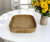 13" Natural Square Braided Rattan Serving Tray - Montana Home & Kitchen Co.