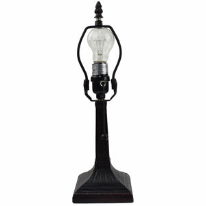 15" Dark Brown Metal Candlestick Table Lamp With Green Empire Shade - Montana Home & Kitchen Co.