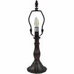 15" Dark Brown Metal Candlestick Table Lamp With Ivory Dome Shade - Montana Home & Kitchen Co.