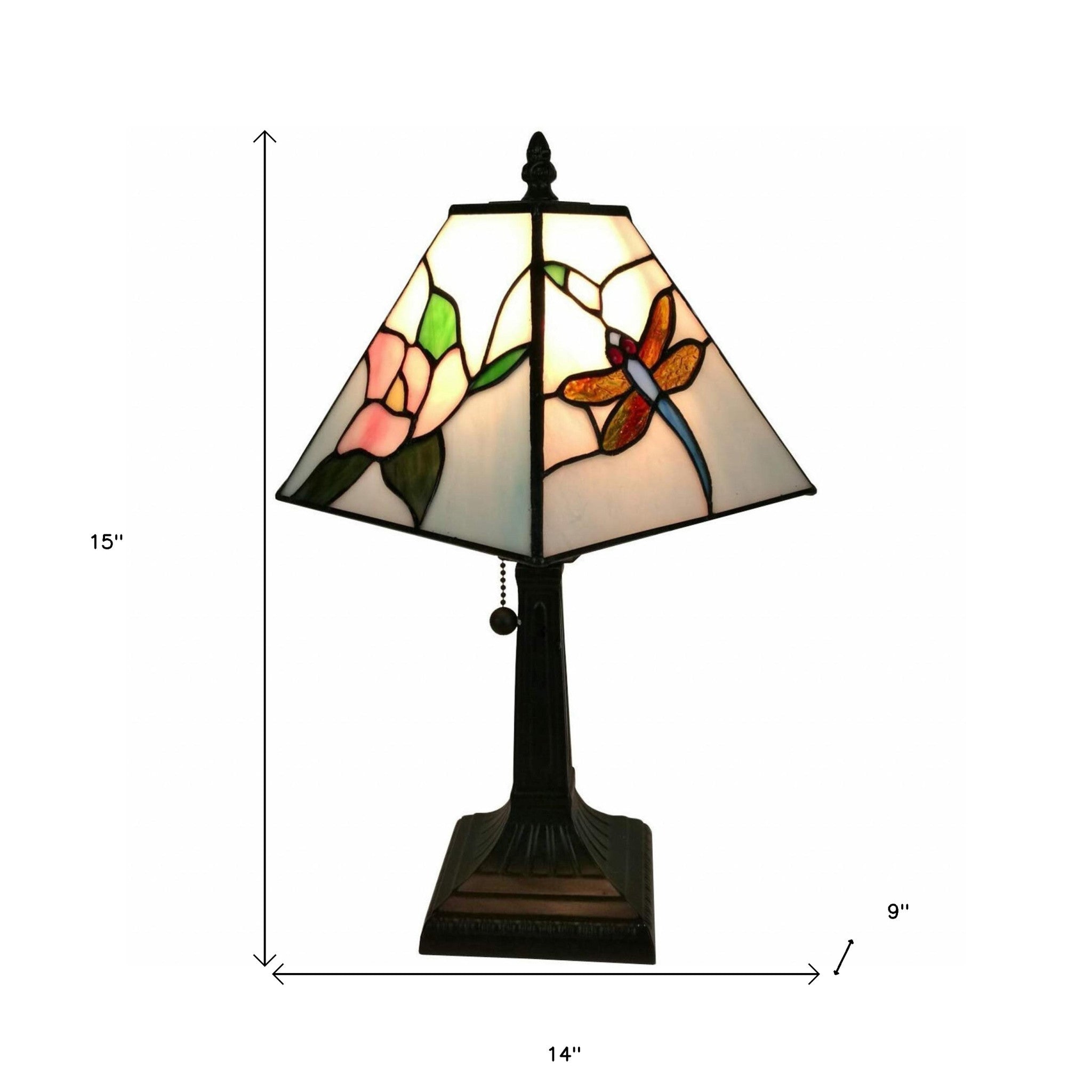 15" Dark Brown Metal Candlestick Table Lamp With White Empire Shade - Montana Home & Kitchen Co.