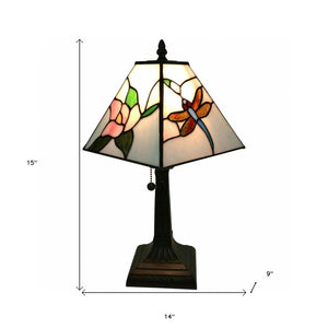 15" Dark Brown Metal Candlestick Table Lamp With White Empire Shade - Montana Home & Kitchen Co.