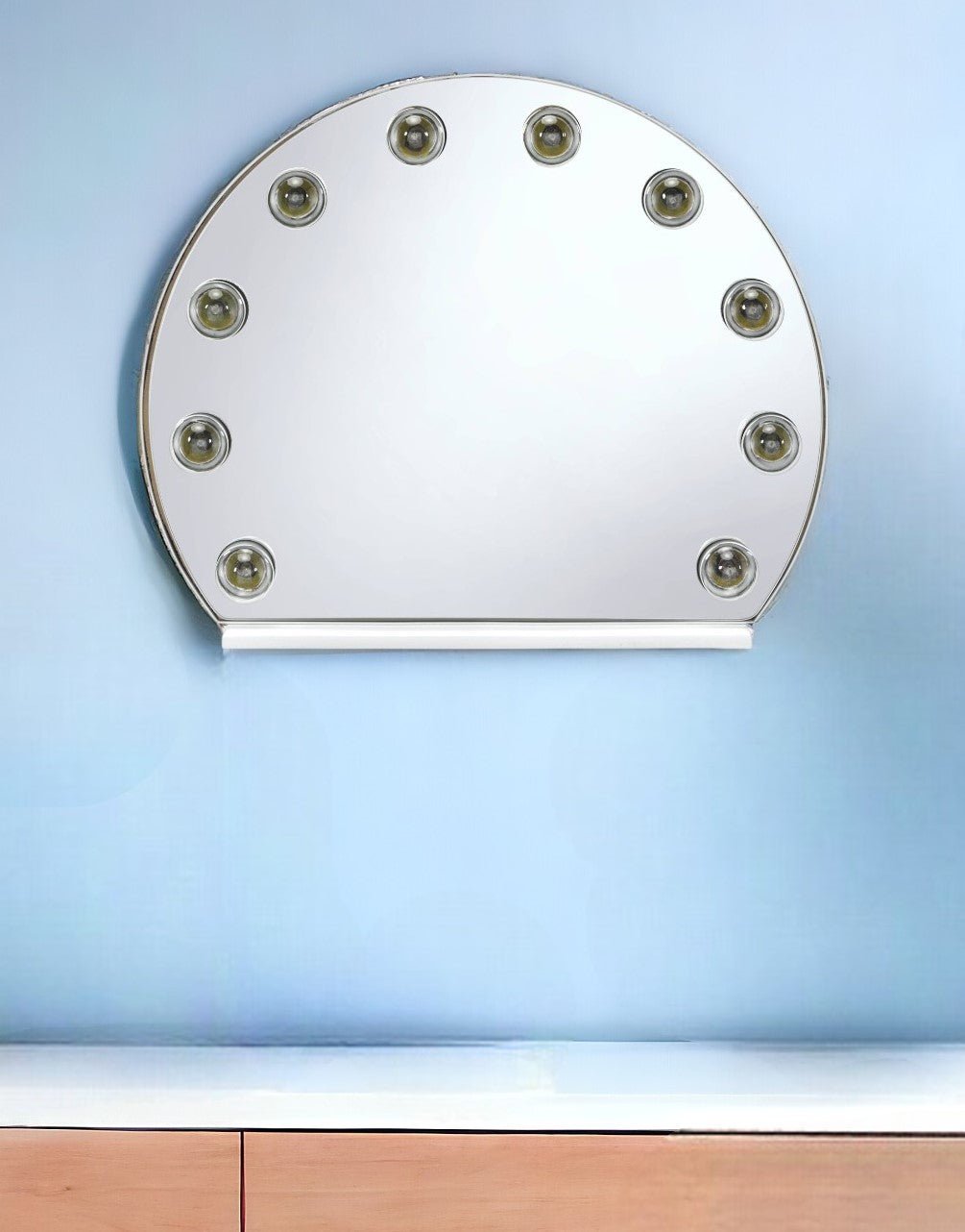 15" White Finish Round Accent Mirror - Montana Home & Kitchen Co.