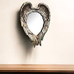 16" Antiqued Gold Heart Resin Framed Accent Mirror - Montana Home & Kitchen Co.