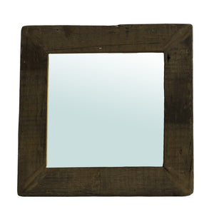 16" Brown Square Framed Accent Mirror - Montana Home & Kitchen Co.