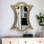 16" Gold Abstract Wood Framed Accent Mirror - Montana Home & Kitchen Co.