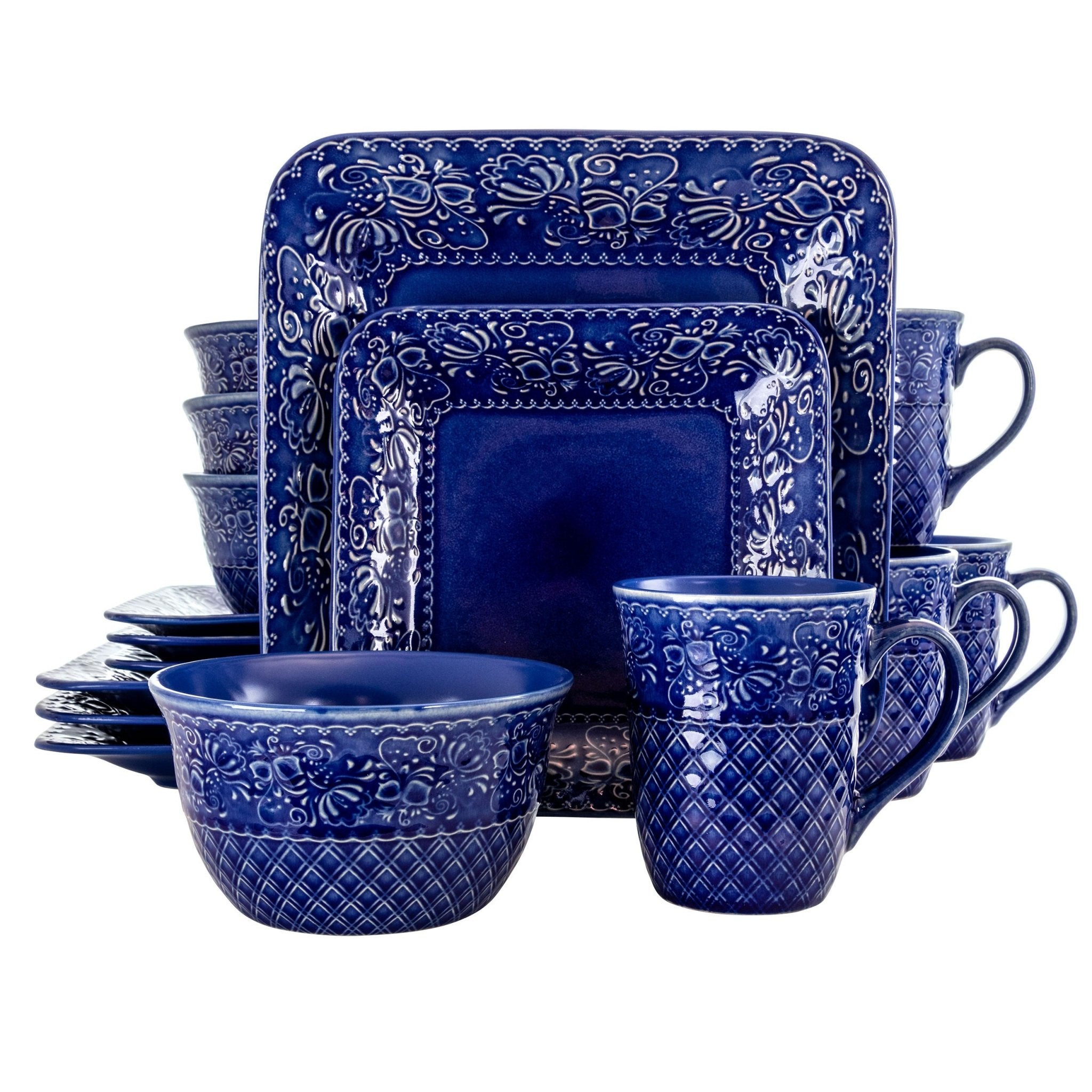 16 Piece Square Dinnerware Set - Montana Home & Kitchen Co.