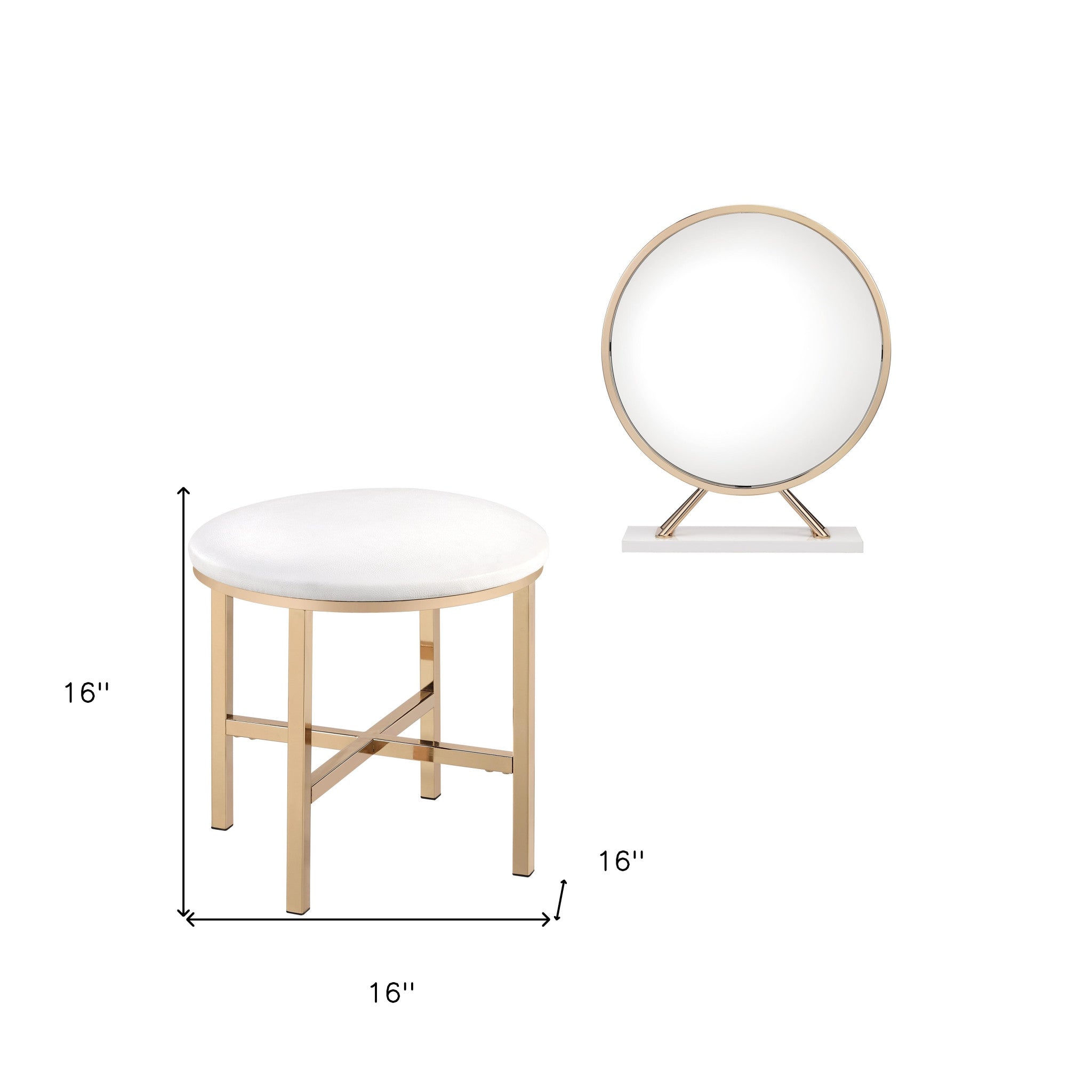 16" Round Makeup Shaving Tabletop Mirror - Montana Home & Kitchen Co.