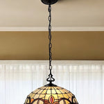 16" Tiffany Style Stained Glass Two Light Glass Dimmable Ceiling Light - Montana Home & Kitchen Co.