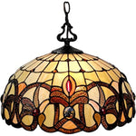 16" Tiffany Style Stained Glass Two Light Glass Dimmable Ceiling Light - Montana Home & Kitchen Co.