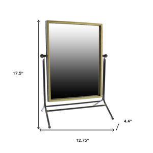 18" Black Framed Makeup Shaving Tabletop Mirror - Montana Home & Kitchen Co.