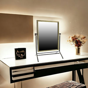 18" Black Framed Makeup Shaving Tabletop Mirror - Montana Home & Kitchen Co.