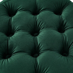 18" Hunter Green Velvet And Black Tufted Storage - Montana Home & Kitchen Co.