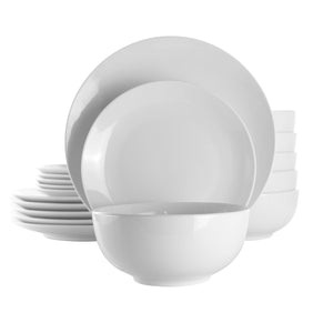 18 Piece Porcelain Dinnerware Set in White - Montana Home & Kitchen Co.