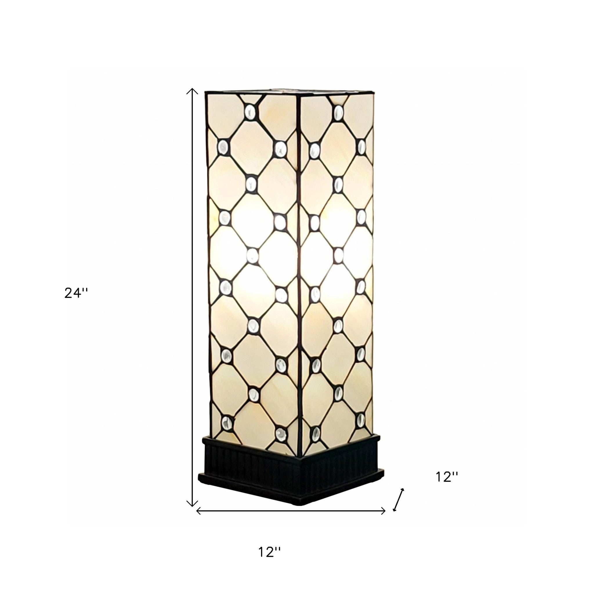 18" Tiffany Style Jeweled Dark Brown Base Table Lamp - Montana Home & Kitchen Co.