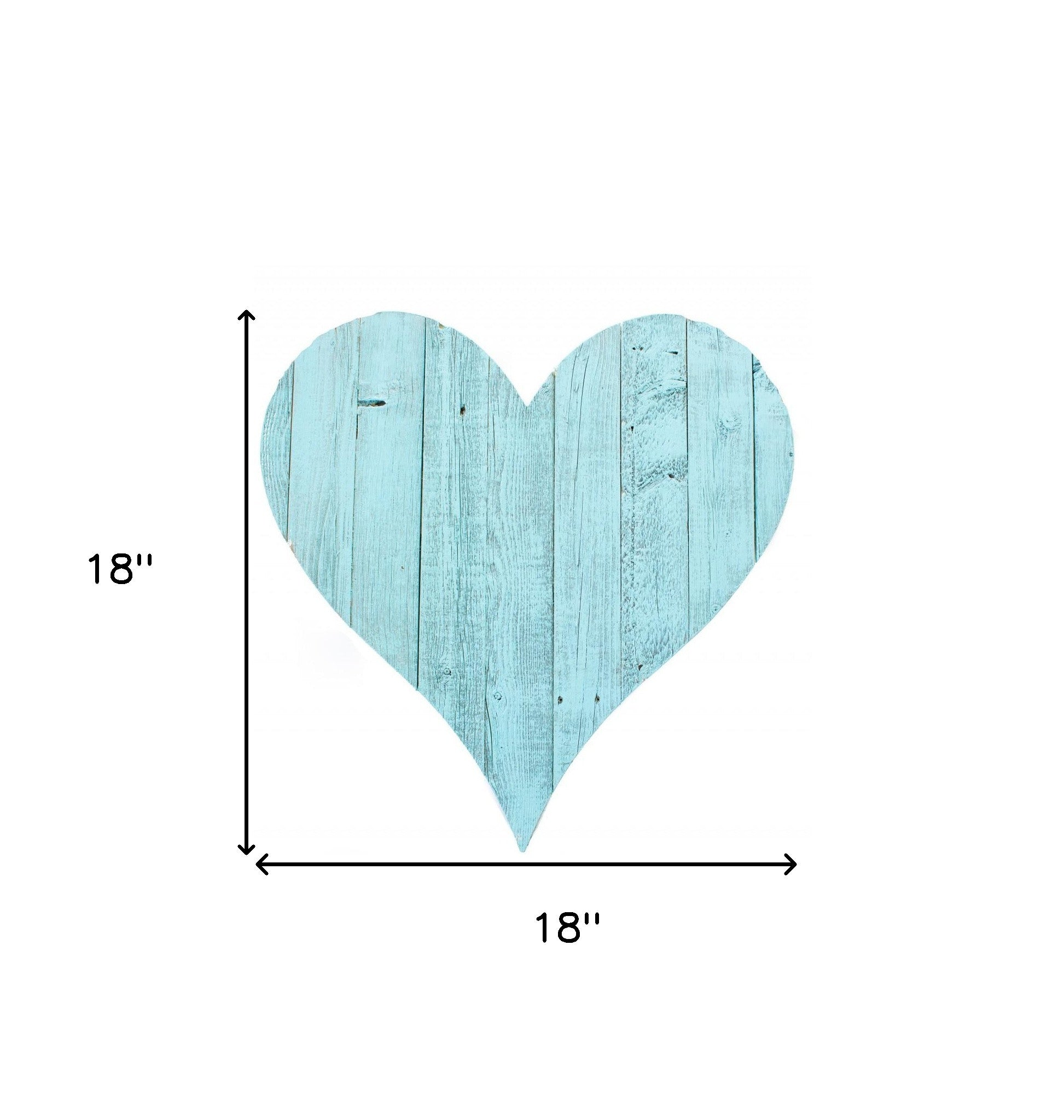 18" Turquoise Reclaimed Wood Heart Wall Decor - Montana Home & Kitchen Co.