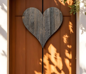 18" Weathered Gray Reclaimed Wood Heart Wall Decor - Montana Home & Kitchen Co.