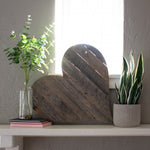 18" Weathered Gray Reclaimed Wood Heart Wall Decor - Montana Home & Kitchen Co.