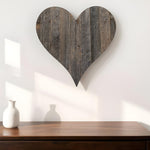 18" Weathered Gray Reclaimed Wood Heart Wall Decor - Montana Home & Kitchen Co.