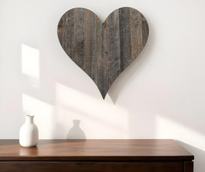 18" Weathered Gray Reclaimed Wood Heart Wall Decor - Montana Home & Kitchen Co.